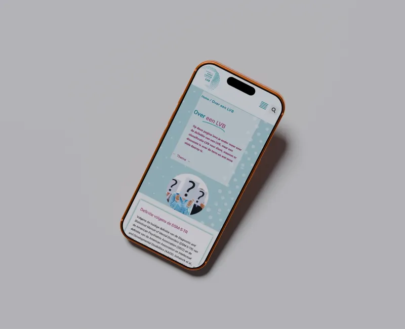 Detail of the website for Kenniscentrum LVB, 1