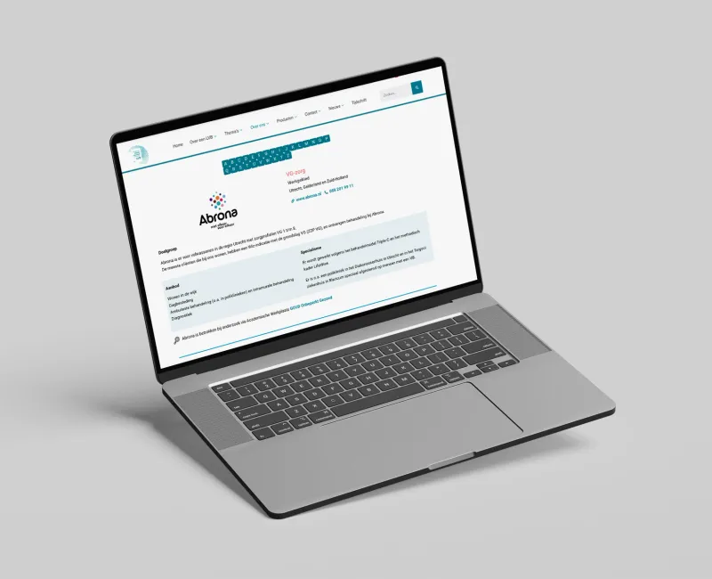 Detail of the website for Kenniscentrum LVB, 2