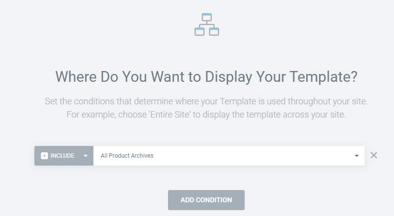 Elementor webshop publish conditions