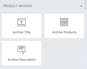 Webshop Elementor - available widgets