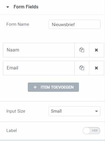 Newsletter sign-up form with Elementor