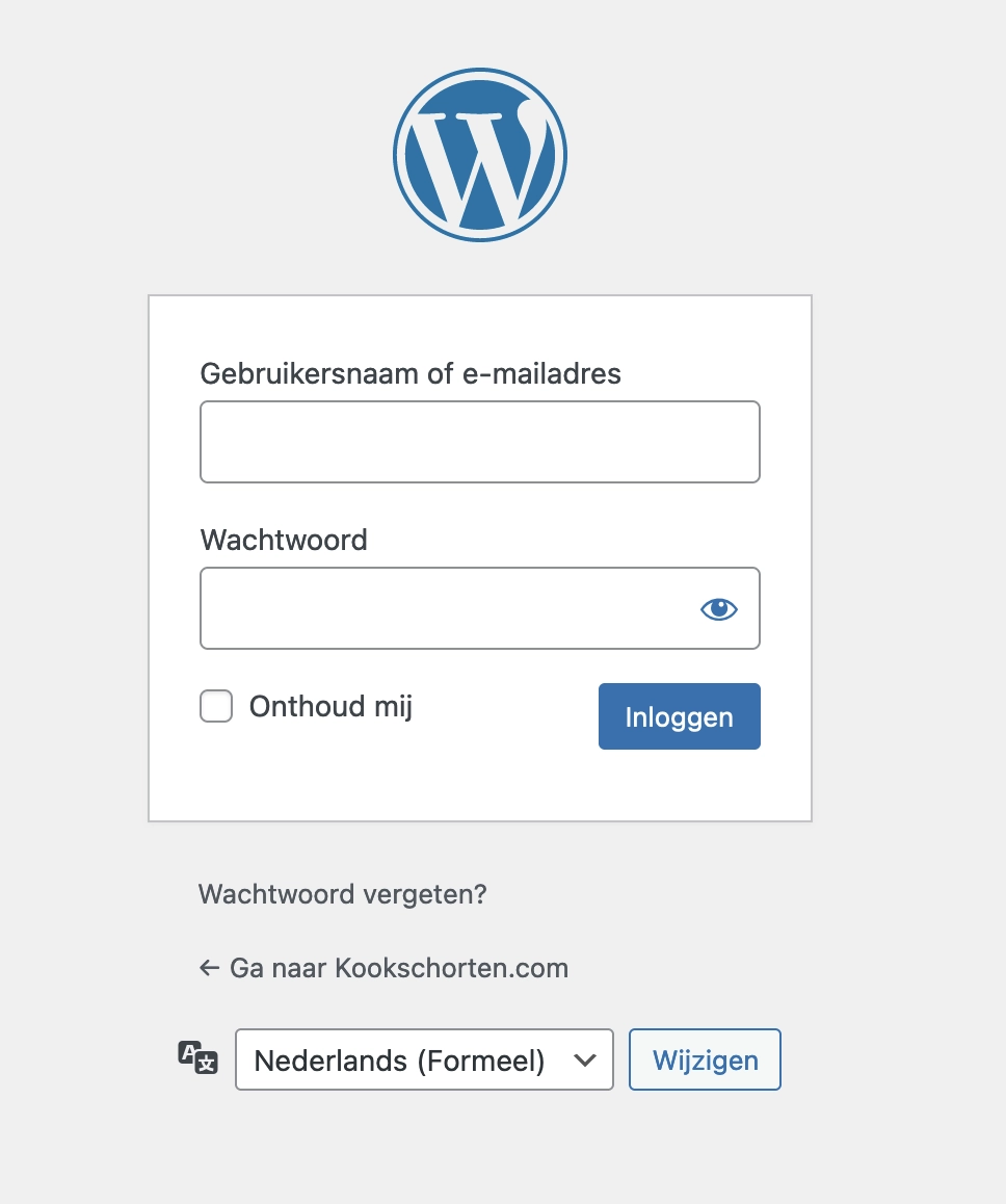 WordPress login