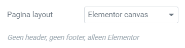 Elementor Canvas layout setting